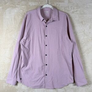 01.ALGO Performance Quick Dry‎ Moisture Wicking Stretch Pink Men's Button Down L